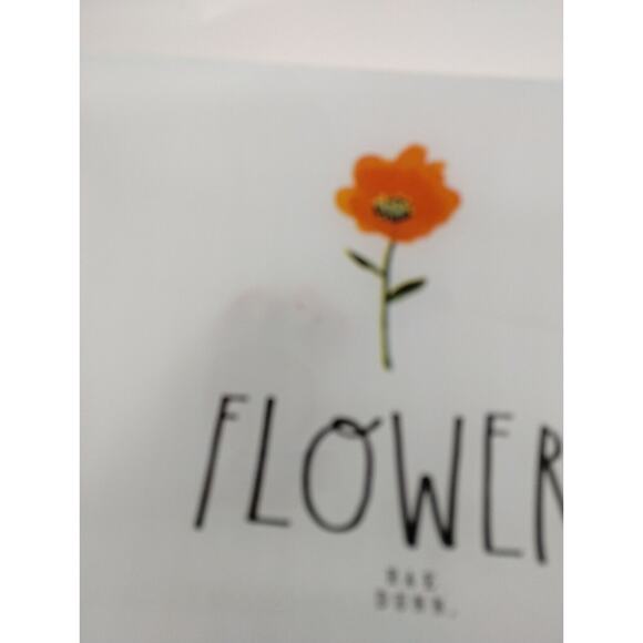 Frosted Glass Rae Dunn Tray Platter "FLOWER" - 11.5 X 7.5” - Picture 6 of 7